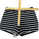 White House | Black Market  Womens Ponte Striped Shorts Black White Buttons 4 Short Photo 7