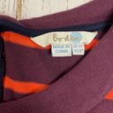 Boden USA Boden Orange Maroon Striped T Shirt Dress Peter Pan Collar Size 12Petite  Photo 2