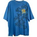 Makaveli M Brand  Tupac Blue Embroidered Pattern Grunge Tee Y2K XL Skater Street Photo 0