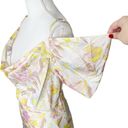 Ted Baker  Camily Cowl Front Satin Mini Dress Floral Cold Shoulder Size US 14 Photo 7