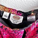 Talbots  | Large Peony Dahlia Blooms Box Pleated Skirt Silk Black Floral | Size 2 Photo 3