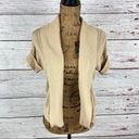 Dress Barn  Shawl Collar Cuffed Dolman Cap Sleeve Open Front Cardigan Tan Small Photo 1