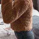 FAVLUX Brown Cropped Teddy Coat  Photo 2