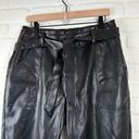 Greylin  Vegan Leather High Waist belted Paper Bag pants Size L Anthropologie Photo 12