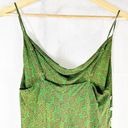 Vix Paula Hermanny  Cowl Neck Silk Blend Slip Maxi Dress Size Medium Green Floral Photo 2