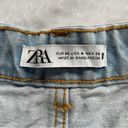 ZARA Vintage Style Ultra High Waisted Distressed Light Wash Denim Shorts 4 Photo 1