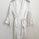 Oscar de la Renta Vintage  White Satin/Sheer Bell Sleeve Appliqué Wedding Robe Photo 5