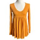 True Craft NWT  Babydoll Orange Top Long Sleeve Round Neck Size Small S Photo 2