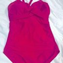 Cabana Del Sol Cabana Beach One-Piece Swim Ruched Flattering Fuscia Pink Summer Vacay Pool Sz L Photo 0