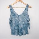 American Eagle  Outfitters AEO Tie Dye Cold Shoulder Blue Tank Top XS Photo 82