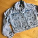 Wild Fable  Cropped, Slightly Distressed, Jean Jacket, Light Blue, Size XS, NWT Photo 0