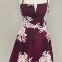 Trixxi Burgundy And white Flower Dress Photo 0