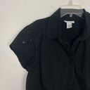 Dress Barn  Polka Dot Button Down Top Size Medium Photo 5