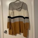 Ultra Flirt  Womens Open Front Hoodie Cardigan Sweater Size M Striped Brown Gray Photo 1