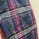 Coach  Quilted Navy Blue & Purple Plaid Print Long Sleeve Snap Front Jacket Sz M Photo 7