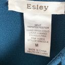 Esley  Pleated Shoulder Sheath Dress Long Sleeve Button Cuff Blue Size Medium Photo 2