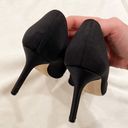 Isaac Mizrahi Isaac made in Italy black satin jeweled peep toe pumps Photo 2