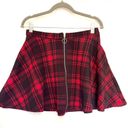 Hot Topic  Plaid Skater Skirt Size S Buffalo Plaid Red Black O-Ring Zipper Pull Photo 4