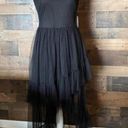 Bebe NWT Black  Asymmetrical Layered Dress Halter Neck Ruffle Hi Low Size… Photo 4