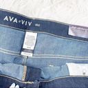 Ava & Viv  Women's Plus Size Denim Midi Shorts, Dark Denim Wash Size 26W Photo 2