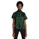 ZARA  Womens Blouse Size Medium Silky Polka Dot Bow Necktie Green Black NEW Photo 5