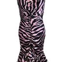 Betsey Johnson Vintage  Wiggle Bodycon Dress Size 10 Pink Black Animal Print Silk Photo 0