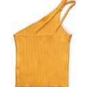 Revolve NWOT 525 America ORANGE One Shoulder Tank Top Braided Strap Ribbed Knit Small Photo 4