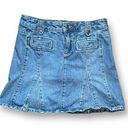 Old Navy Y2K  Jean Skirt Low Rise Ultra Mini Medium Wash Denim Flared Hem Grunge Photo 9