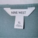 Nine West  Green Ribbed Knit Short Sleeve Thong Back Bodysuit size XL Photo 2