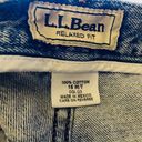 L.L.Bean  Relaxed Fit Cotton Distressed Frayed Hem Denim Blue Jeans Sz 16 Photo 6