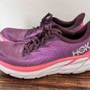 Hoka  Womens Size 10.5 B Wide Clifton 8 Purple White Running Shoes Sneakers Gym Photo 6