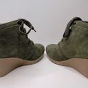 MIA  Annita Olive Green Suede Wedge Ankle Booties Photo 7