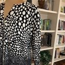 Cyrus  Cardigan Sweater Black Abstract Polka Dot Printed Button Down V-neck Photo 4