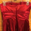 David's Bridal David’s Bridal, Bridesmaids Strapless Red Dress Photo 4