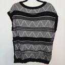 BCBGMAXAZRIA BCBGeneration Womens Size X-Small/Small Black & White Open Knit Blouse Boho Boxy Photo 7