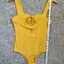 Capulet  Mustard Yellow Tie Up Tank Top Bodysuit Fall Party Casual  Small Photo 7