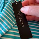 Talbots  Teal Blue Horizontal Stripe Blazer Jacket NWT Size MP Petite Medium PM Photo 4