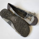 BKE  Tomgirl gray canvas lace bow contrast flats size 10 Photo 8