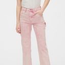 Gap  Denim High Rise Crop Carpenter Jeans Pink Size 27/4 New Photo 2