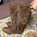 Rampage 👣 size 8 women’s tall leather boots w fringe Photo 0