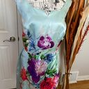 Carmen Marc Valvo Dress NWOT Floral Print Pleated Overlay Shift Sheath Work Mint Plus Size  A-line Photo 1