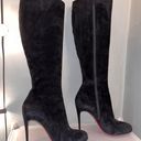 Christian Louboutin Black Suede Knee-high Boots Photo 0