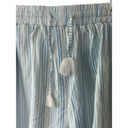 BCBGeneration  Blue & White Striped High-Waisted Tassel Shorts Sz Medium NEW Photo 1