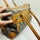 Dooney & Bourke Vintage  Tan Denim Monogrammed Lock & Key Pockets Shoulder Bag Photo 6