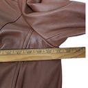 Denim & Co  brown leather full zip jacket Large Photo 5