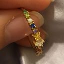 The Moon Plated Colorful Rainbow Crystal Ring Photo 4