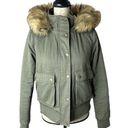 Sebby  Juniors Faux-Fur‎ Trim Hooded Bomber Jacket Green Large Photo 0