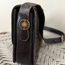 CELINE  Brown Cloth and Leather Carriage Shoulder Bag Photo 6