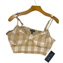 Justify J. For  Plaid Beige and White Bralette NWT Women XL Young Contemporary Photo 2