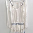 Surf Gypsy  Embroidered Tunic Swim Cover-Up Dress SMALL White Blue V-neck NEW Photo 3